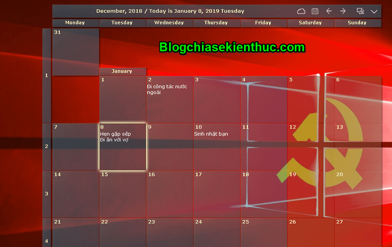 Phần Mềm Ghi Chú Trên Màn Hình Máy Tính Hiệu Quả Với Desktop Calendar ...
