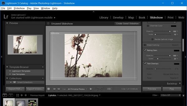 Giao diện phần mềm Adobe Lightroom đang chỉnh sửa ảnh chuyên nghiệp trên máy tính