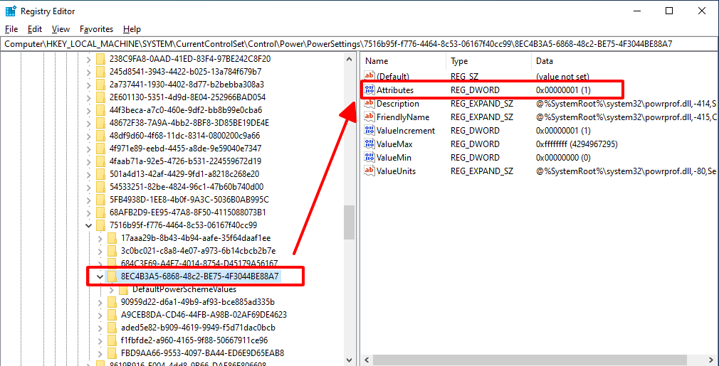 Điều hướng trong Registry Editor