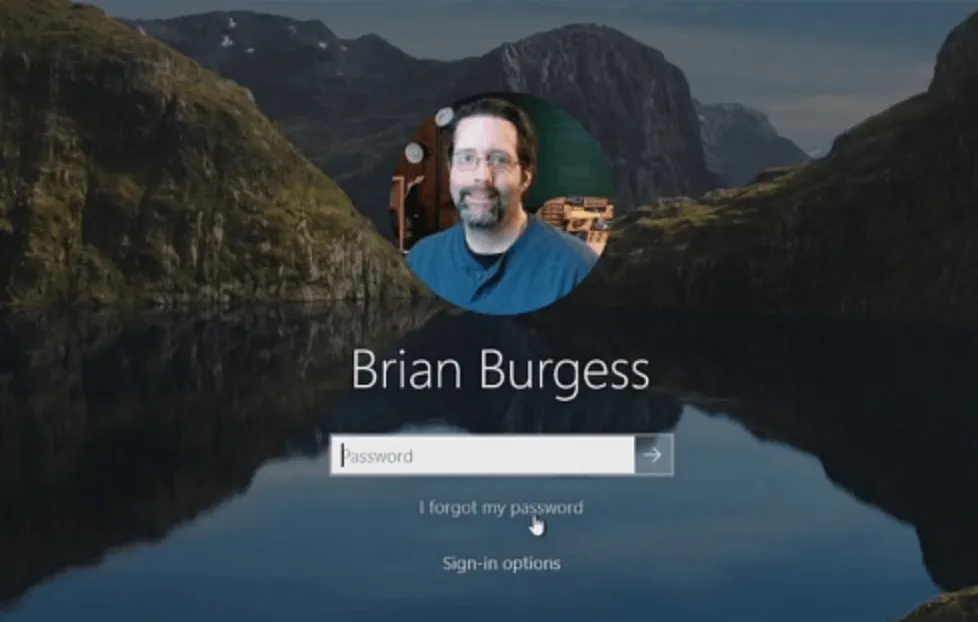 Màn hình đăng nhập Windows hiển thị tùy chọn quên mật khẩu