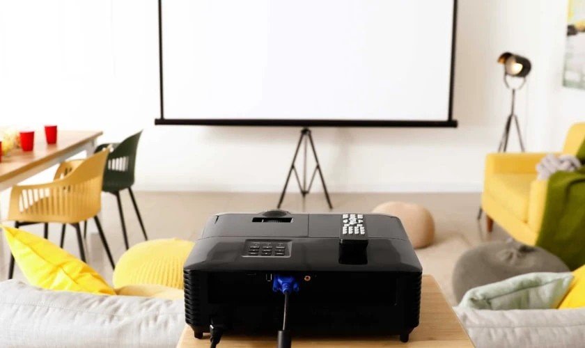 Sơ đồ kết nối loa âm thanh nổi với máy chiếu qua cổng 3.5mm hoặc RCA