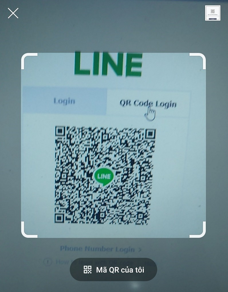 Sử dụng camera điện thoại để quét mã QR trên máy tính