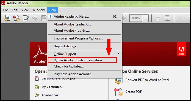 Sửa cài đặt phần mềm Adobe Reader khi máy tính không mở được file PDF