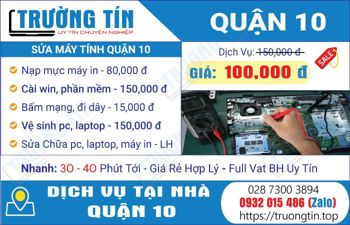 Sửa máy tính uy tín quận 10