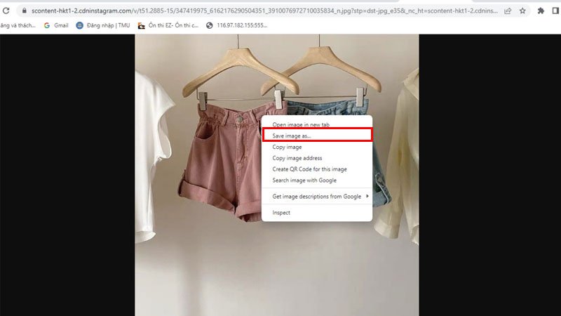 Lưu hình ảnh Instagram từ tab mới về máy tính