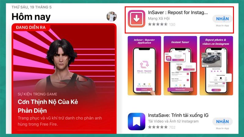 Tải ứng dụng Insaver từ App Store để tải ảnh Instagram