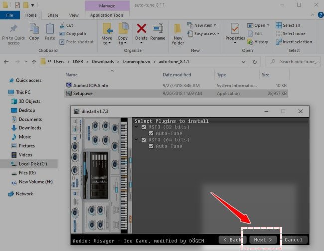 Tiếp tục cài đặt Auto-Tune