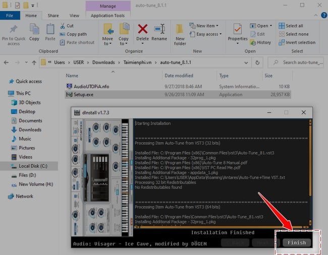 Hoàn tất cài đặt Auto-Tune