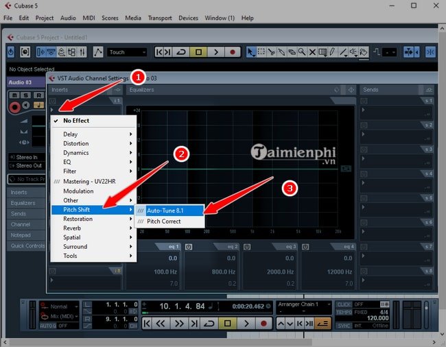 Chọn Auto-Tune 8.1 trong Cubase