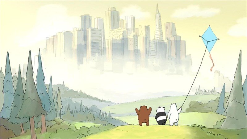 Hình nền máy tính 3 chú gấu đáng yêu cho fan We Bare Bears