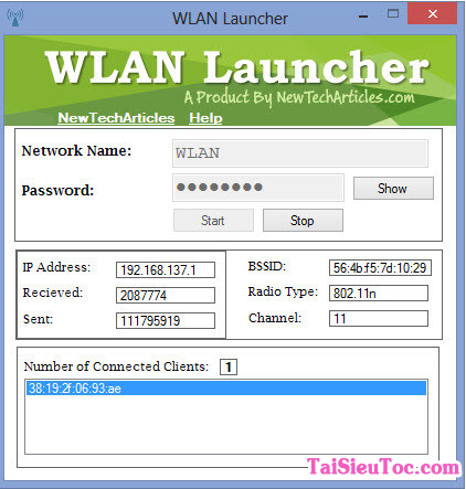 Giao diện đơn giản của WLAN Launcher