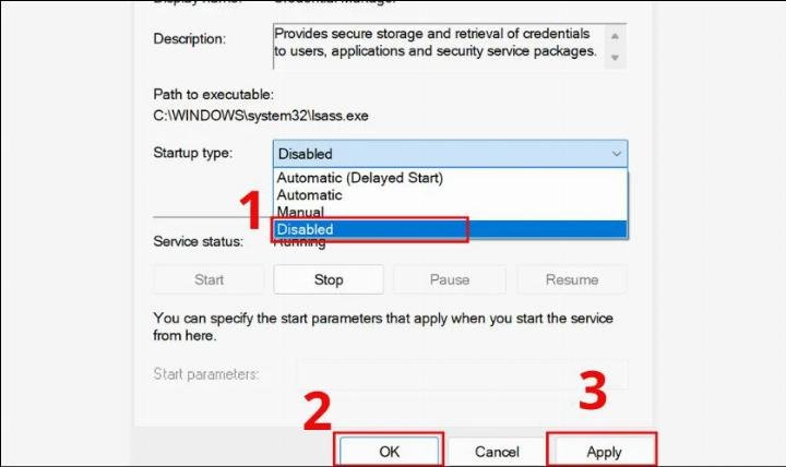 Tắt Credential Manager trong Safe Mode