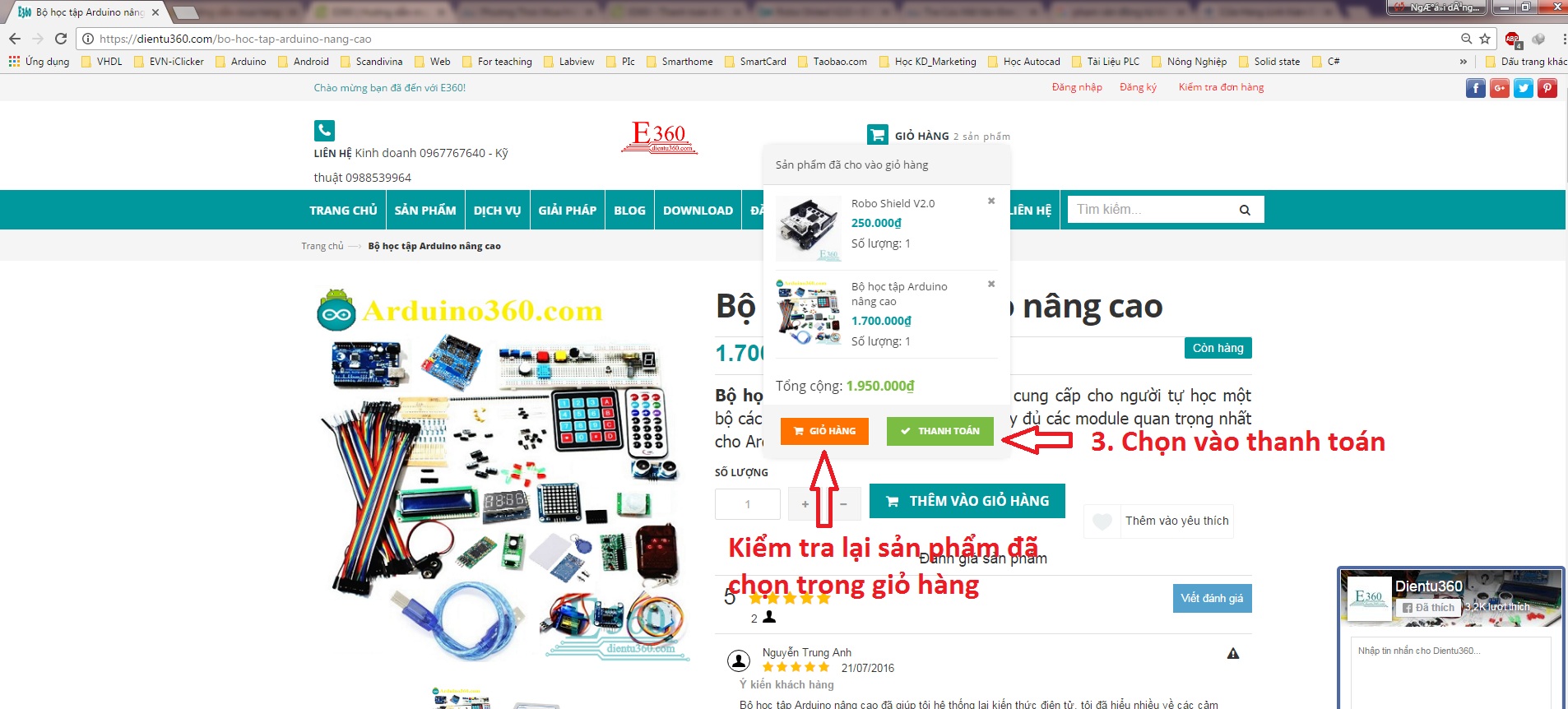Quá trình thanh toán trên giỏ hàng máy tính điều khiển công nghiệp