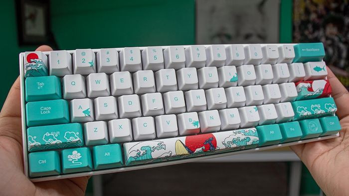 Thiết kế độc đáo của bàn phím dễ thương màu vàng pastel