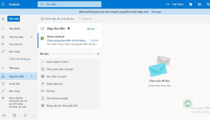 Thiết lập tùy chỉnh hộp thư Outlook
