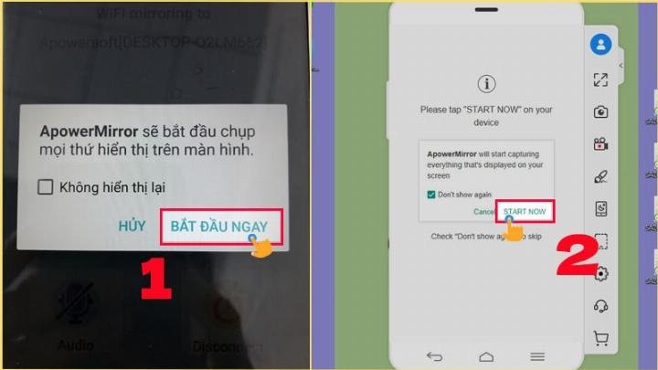 Tiến hành trình chiếu màn hình điện thoại lên máy tính qua WiFi
