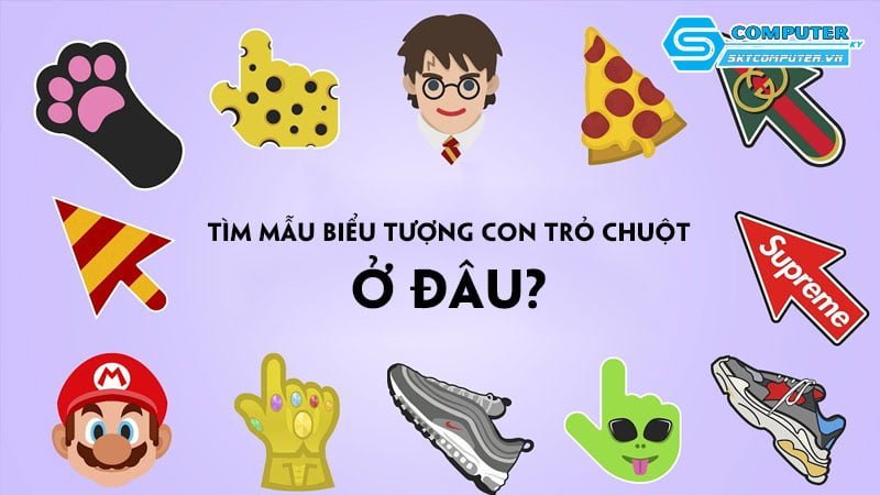 Tìm mẫu biểu tượng con trỏ chuột ở đâu