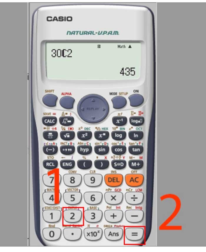 Thực hành bấm máy tính tổ hợp để giải xác suất