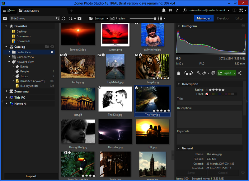 Zoner Photo Studio X hỗ trợ chia sẻ ảnh sau khi chỉnh sửa trên máy tính