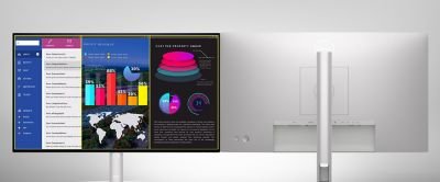 Màn hình máy tính Dell 2K U2722D với thiết kế viền mỏng và màu sắc sống động