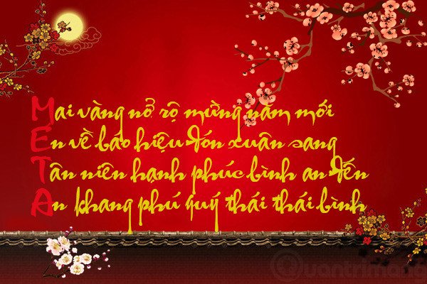 Viết câu đối lên ảnh hoa đào bằng Photoshop