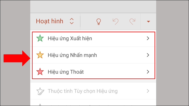 Hiệu ứng hoạt hình được đánh số thứ tự trong PowerPoint