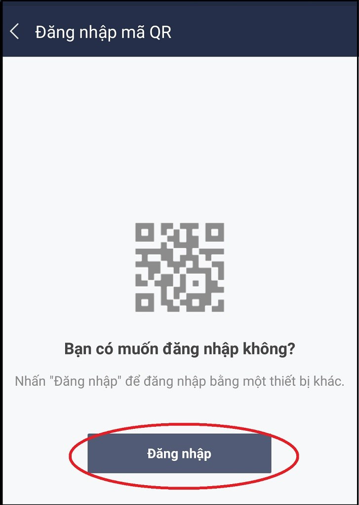 Xác nhận đăng nhập trên điện thoại sau khi quét mã QR