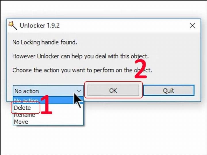 Xác nhận hành động xóa file cứng đầu với Unlocker