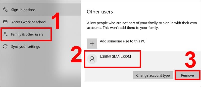 Xóa tài khoản Windows không sử dụng bước 2