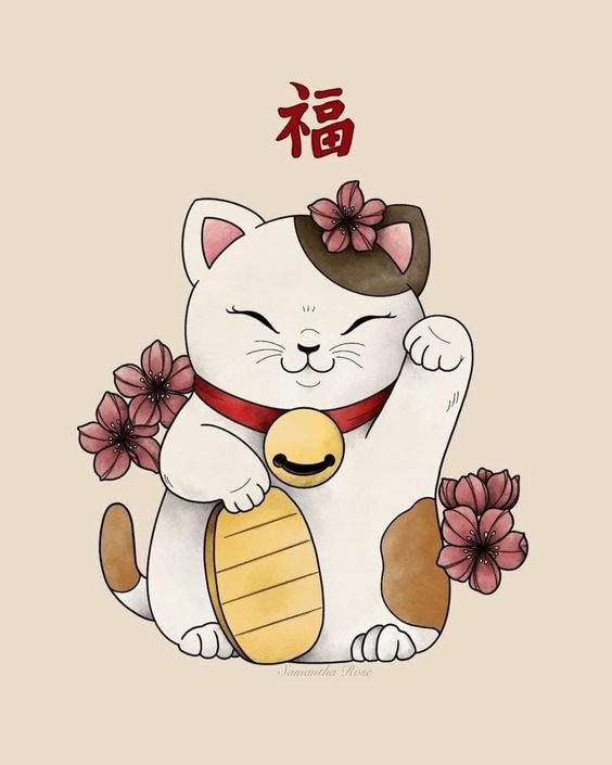 Download wallpapers cat lucky for smartphone