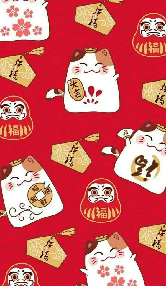 Image mèo thần tài cute cho nền điện thoại