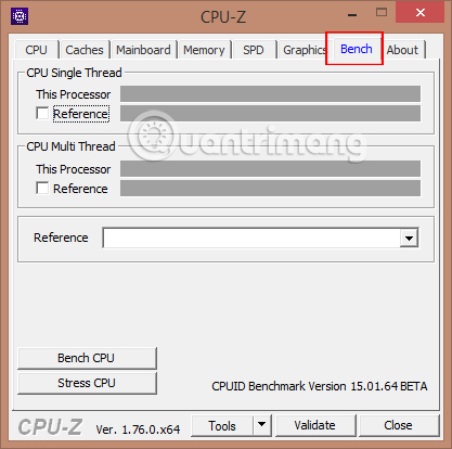 Kiểm tra hiệu năng CPU với CPU-Z