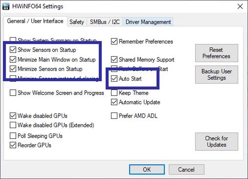 Cấu hình HWiNFO tự động khởi động cùng Windows để theo dõi nhiệt độ máy tính liên tục