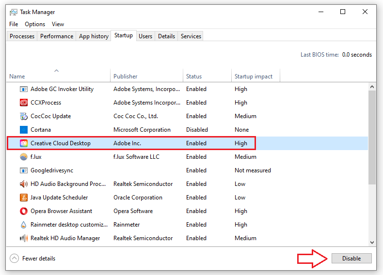 Chuyển đến tab Startup trong Task Manager để vô hiệu hóa chương trình không cần thiết, giúp dọn rác tăng tốc máy tính