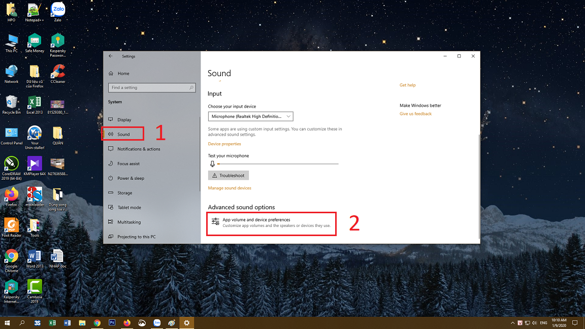 Advanced sound options