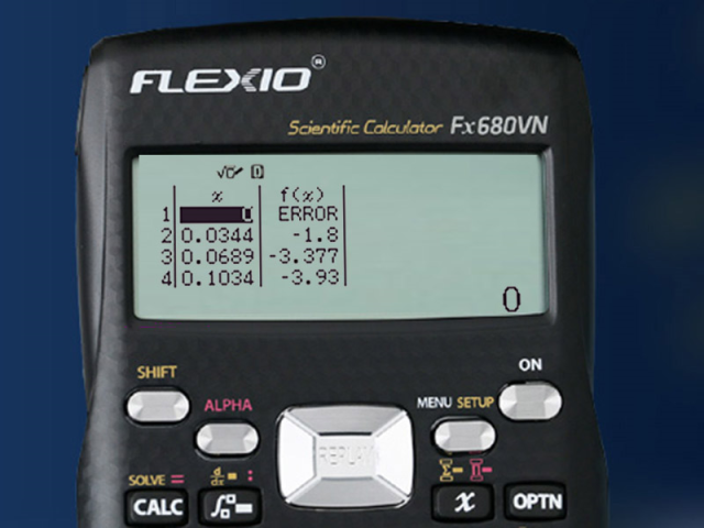 Tối ưu khoảng tìm nghiệm nhỏ hơn khi giải logarit bằng TABLE