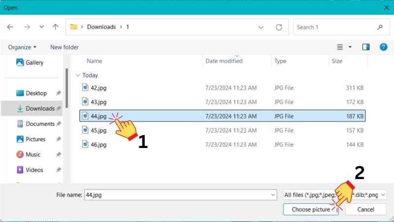 Xác nhận lựa chọn hình ảnh để đặt làm hình nền máy tính đơn giản trên Windows 11