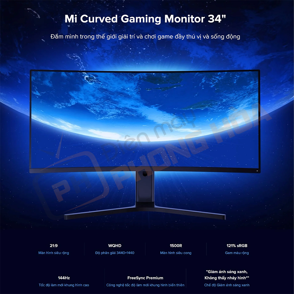 đánh giá màn hình máy tính cong Xiaomi 34 inch