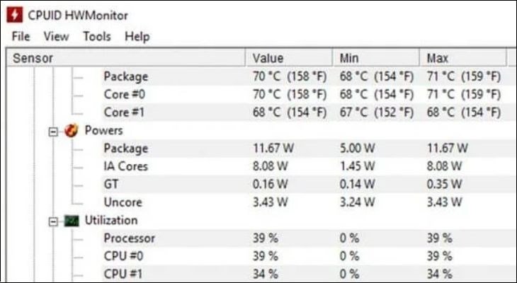 Kiểm tra tình trạng pin máy tính bằng CPUID HWMonitor