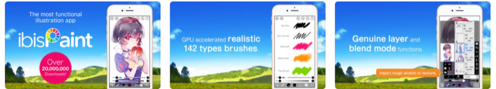 Minh họa công cụ vẽ và chỉnh sửa ảnh trên máy tính, với nhiều lớp layer và tùy chọn cọ vẽ, gợi nhớ ibis Paint X.