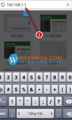 Màn hình điện thoại hiển thị giao diện đăng nhập router TP-Link