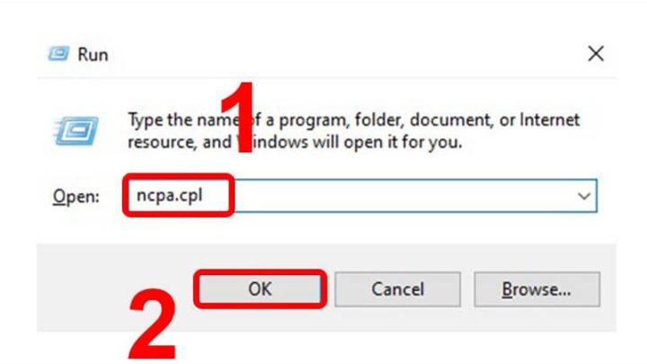 Mở Network Connections để cài đặt IP tĩnh khi máy tính không kết nối được wifi