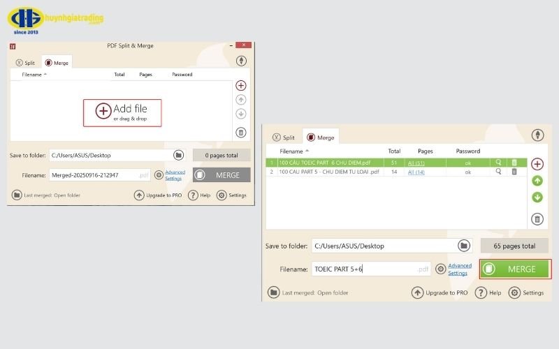 Cách ghép 2 file PDF thành 1 bằng phần mềm Icecream PDF Split & Merge trên máy tính