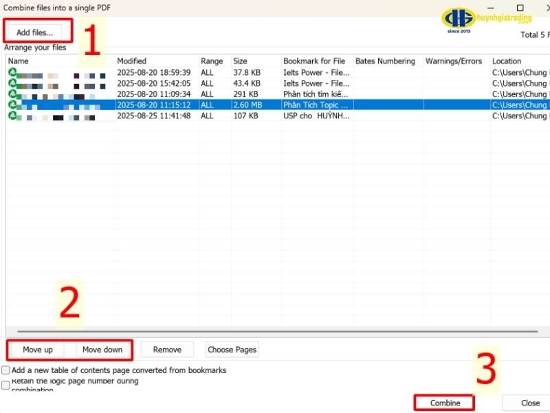 Các bước sử dụng Foxit PhantomPDF để ghép file PDF trên máy tính