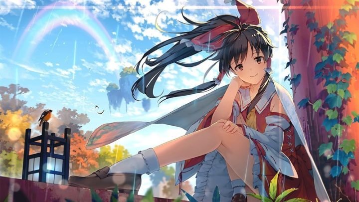 Hình nền máy tính dễ thương anime - Mơ mộng dưới ánh trăng