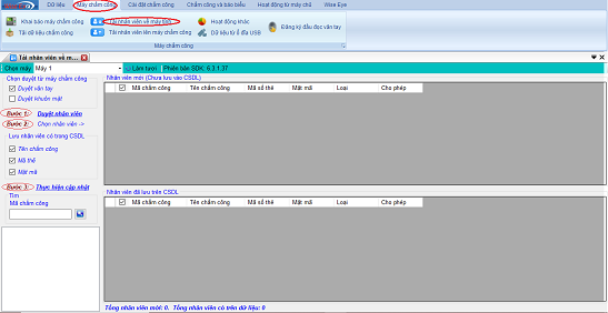 Cài lại phần mềm máy tính - Tải nhân viên từ máy chấm công về phần mềm