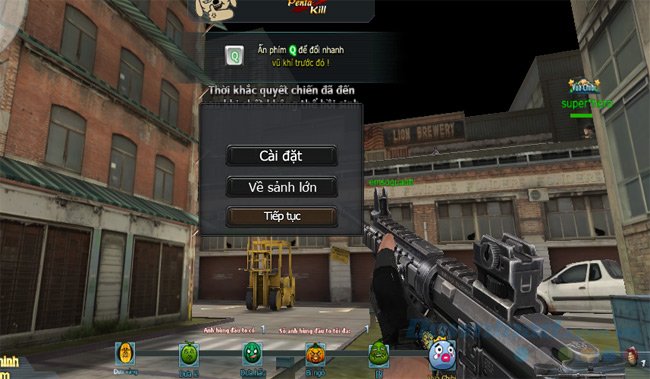 Màn hình hướng dẫn thao tác cơ bản trong game Truy Kích