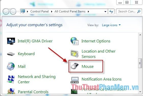 Điều chỉnh tốc độ con trỏ chuột