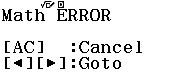 Thông báo lỗi Math ERROR trên Casio fx-580VN X