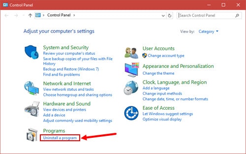 Chọn Uninstall Program để gỡ bỏ phần mềm trên máy tính